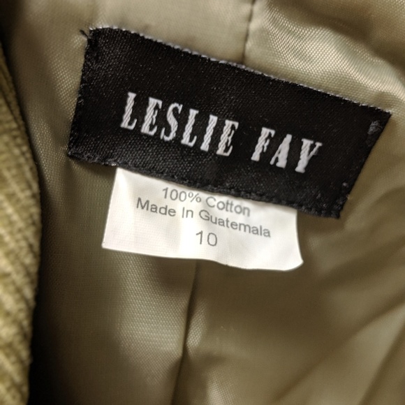 Leslie Fay corduroy jacket green size 10 100% cott - Picture 3 of 6